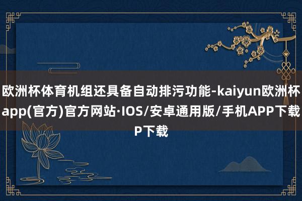 欧洲杯体育机组还具备自动排污功能-kaiyun欧洲杯app(官方)官方网站·IOS/安卓通用版/手机APP下载