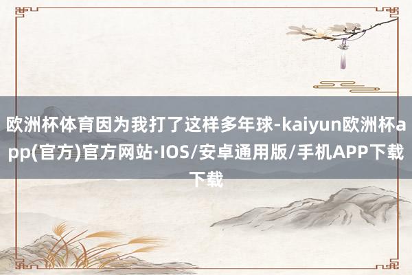 欧洲杯体育因为我打了这样多年球-kaiyun欧洲杯app(官方)官方网站·IOS/安卓通用版/手机APP下载