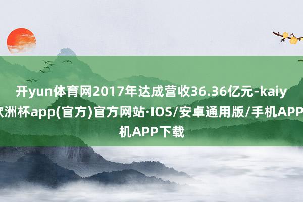 开yun体育网2017年达成营收36.36亿元-kaiyun欧洲杯app(官方)官方网站·IOS/安卓通用版/手机APP下载