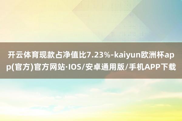 开云体育现款占净值比7.23%-kaiyun欧洲杯app(官方)官方网站·IOS/安卓通用版/手机APP下载