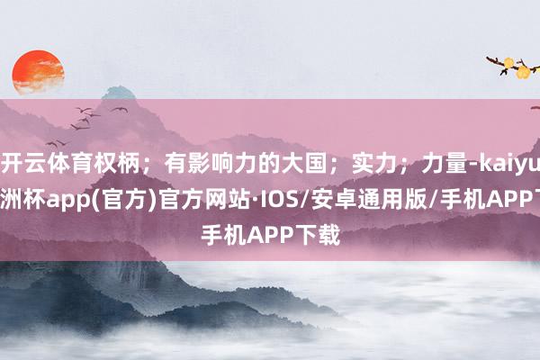 开云体育权柄；有影响力的大国；实力；力量-kaiyun欧洲杯app(官方)官方网站·IOS/安卓通用版/手机APP下载