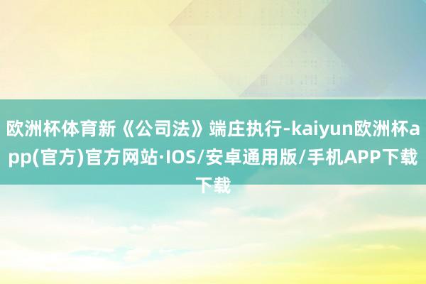 欧洲杯体育新《公司法》端庄执行-kaiyun欧洲杯app(官方)官方网站·IOS/安卓通用版/手机APP下载