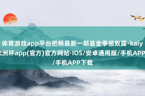 体育游戏app平台把柄最新一期基金季报败露-kaiyun欧洲杯app(官方)官方网站·IOS/安卓通用版/手机APP下载